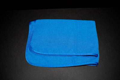 Window and Glass Waffle Weave Microfiber Towel, Blue 24" x 16" Grand Car Wash